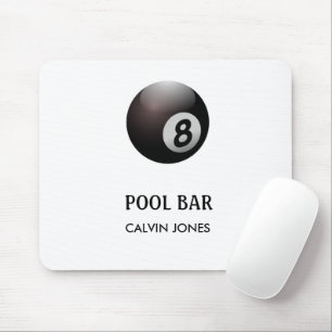 Eight ball pool bar white mouse pad