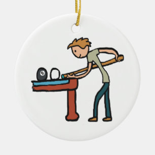 Eight Ball Pool Ceramic Tree Decoration