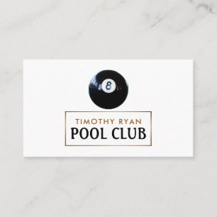 Eight Ball, Pool Club, Pool Player Business Card