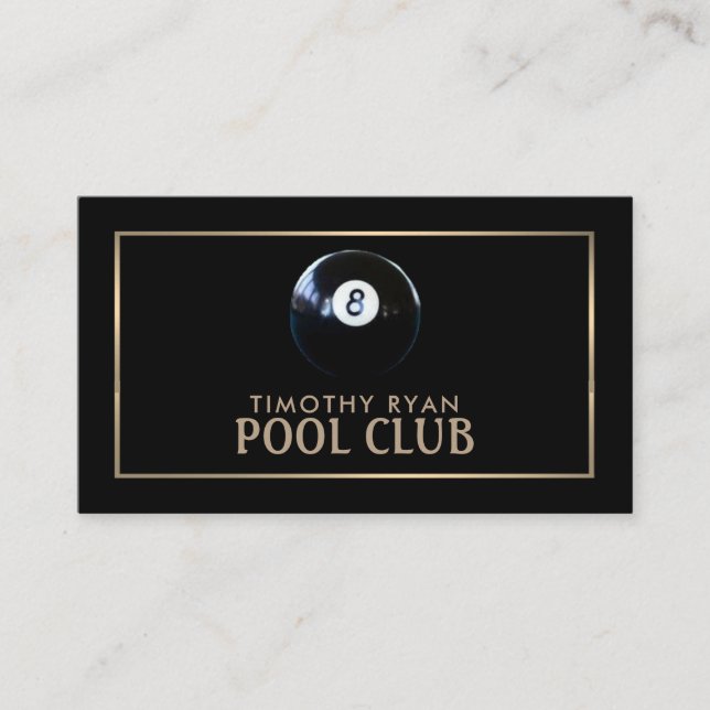 Eight Ball, Pool Club, Pool Player Business Card (Front)