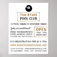 Eight Ball, Pool Club, Snooker Club Advertising