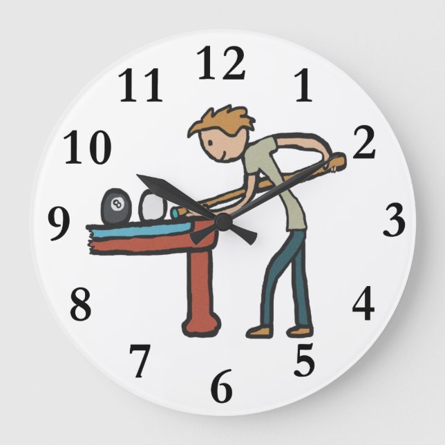 Eight Ball Pool Large Clock (Front)