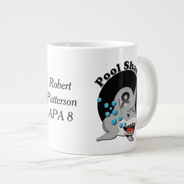 Eight Ball Pool Shark Large Coffee Mug (Front Right)