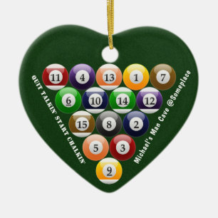 Eight-Ball Rack Billiard Balls 8-Ball Pool Game Ceramic Tree Decoration