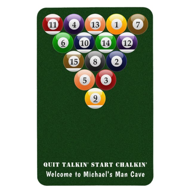Eight-Ball Rack Billiard Balls 8-Ball Pool Game Magnet (Vertical)