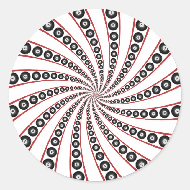Eight Ball Vortex: Classic Round Sticker (Front)