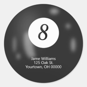 Eight Ball with name Classic Round Sticker