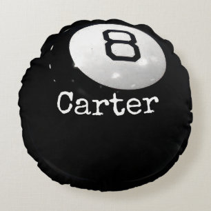 Eight Ball With Name Round Cushion