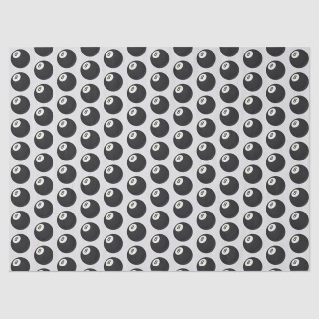 Eight Ball Y2K Snooker Black and White Tissue Paper (Front)