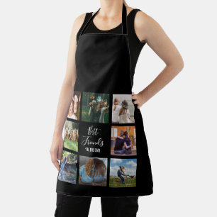 Eight Best Friends Photo Collage Black Apron