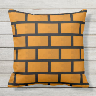 Eight Bit Brick Wall Cushion