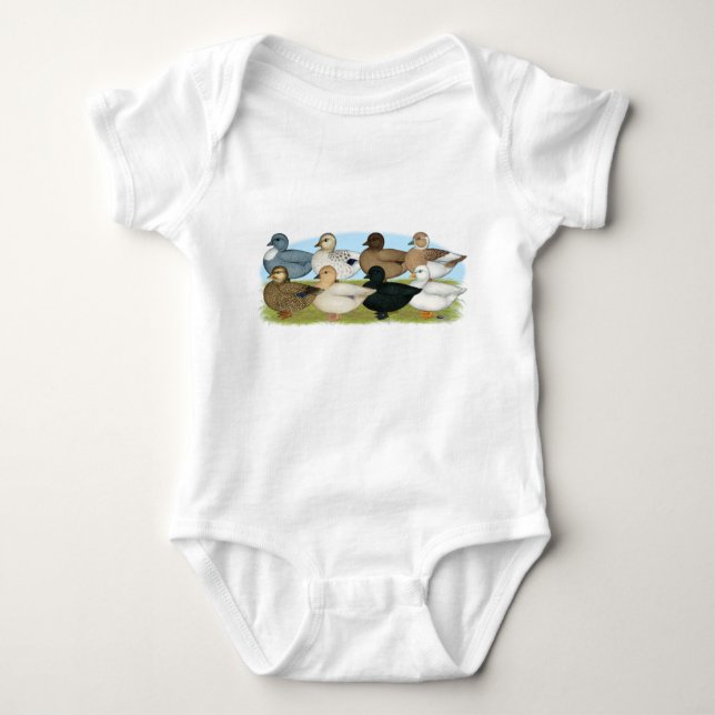 Eight Call Ducks Baby Bodysuit (Front)