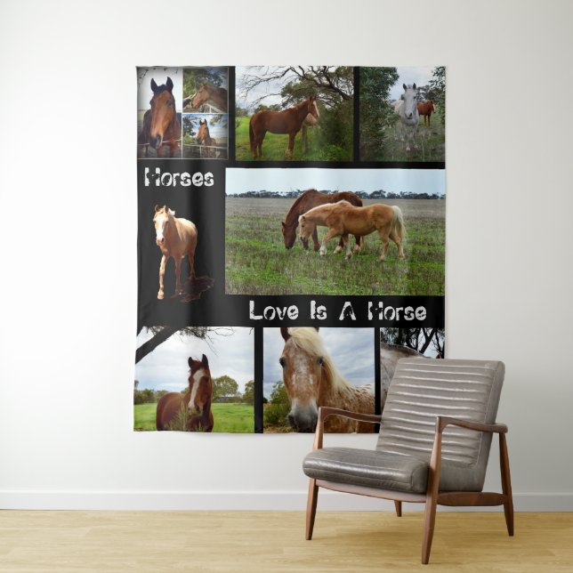 Eight Horses Picture Collarge, Tapestry (In Situ)