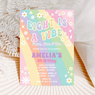 Eight is a vibe birthday invitation