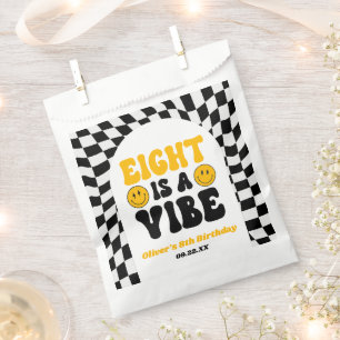 Eight Is A Vibe Retro Eighth 8th Birthday Party Favour Bags