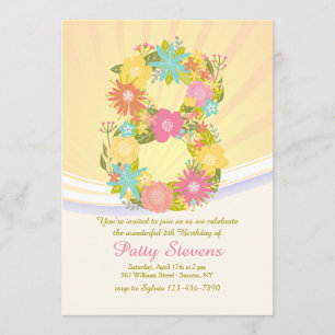 Eight Is A Wonderful Birthday Invitation