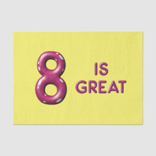 Eight is Great Balloon Number Birthday Tissue Paper