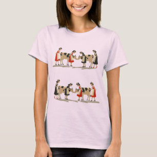 Eight Maids A Milking Cut-Out Stencil-Style 2 T-Shirt