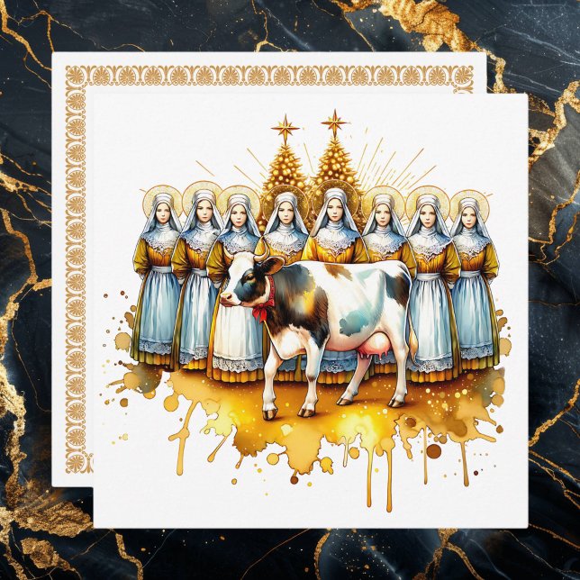 Eight Maids a Milking | Twelve Days of Christmas Holiday Card (Creator Uploaded)