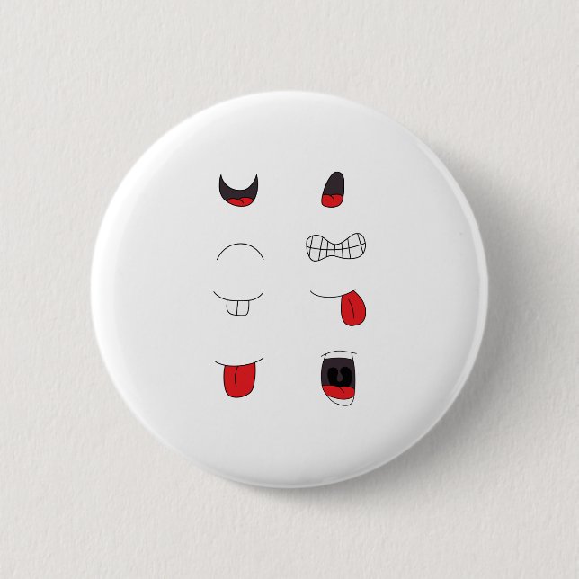 Eight Mouths Set Pack 6 Cm Round Badge (Front)
