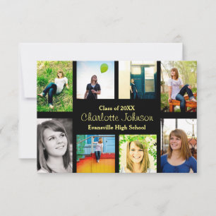 Eight/Nine Photos Black - 3x5 Grad Announcement