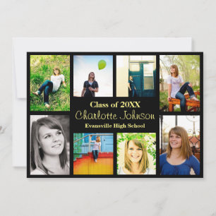 Eight/Nine Photos Black - Graduation Announcement
