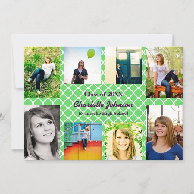 Eight/Nine Photos Lime - Grad Announcement (Front)