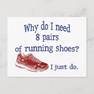 Eight Pairs Running Shoes Postcard