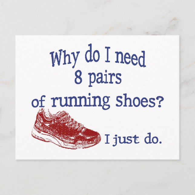 Eight Pairs Running Shoes Postcard (Front)