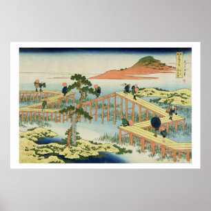 Eight part bridge, province of Mucawa, Japan, c.18 Poster