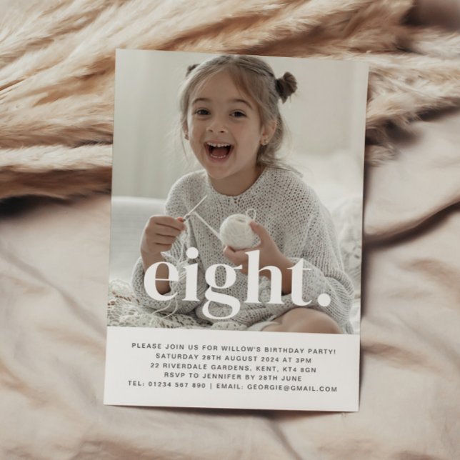 Eight Photo First Birthday Invitation  (Creator Uploaded)