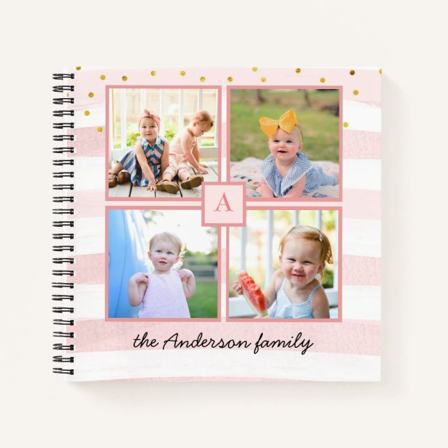 Eight Photos Collage Family Notebook (Front)