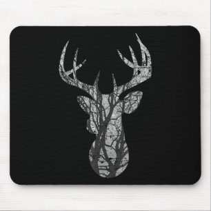 Eight Point Buck Deer Silhouette Woodlands T Shirt Mouse Pad