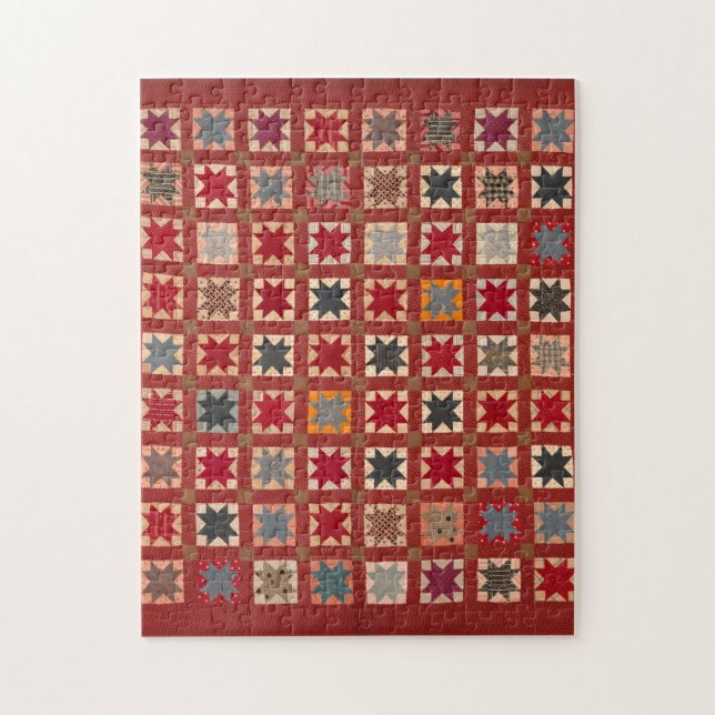 Eight-Pointed Star in warm colours Jigsaw Puzzle (Vertical)