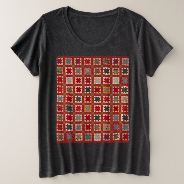 Eight-Pointed Star in warm colours Plus Size T-Shirt (Design Front)