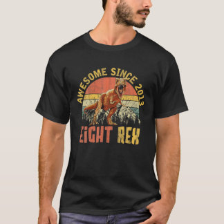 Eight Rex 8Th Birthday Eighth Dinosaur 8 Year Old T-Shirt
