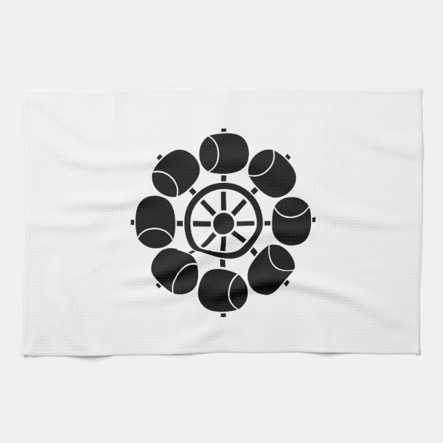 Eight-spoke waterwheel tea towel (Horizontal)