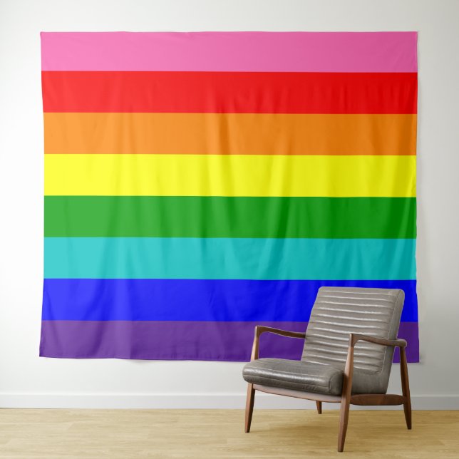 Eight Stripe Rainbow Pride Flag Horizontal Tapestry (In Situ (Horizontal))
