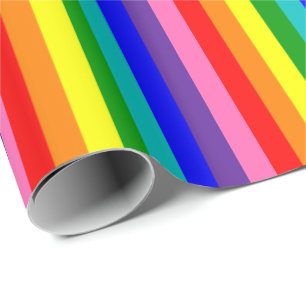 Eight Stripe Rainbow Pride Flag Vertical Wrapping Paper