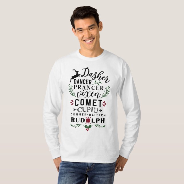 Eight Tiny Reindeer T-Shirt (Front Full)