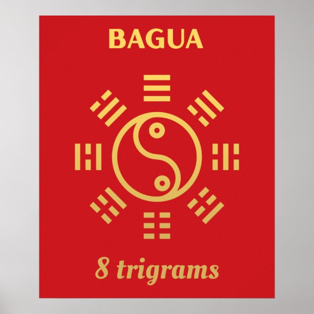Eight Trigrams - Feng Shui - Golden Poster (Front)