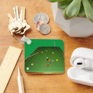 Eightball Table With Balls And Cue, Keyring