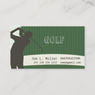 Eighteen Holes, Sporty Green Golfer Patterns Business Card