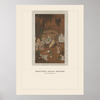 Eighteen Scholars - Chinese Ming Dynasty Painting Poster
