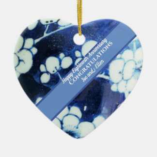 Eighteenth Wedding Anniversary Ceramic Tree Decoration