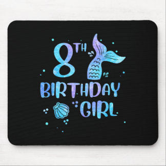 Eighth Birthday Girl Mermaid 8th Toddlers Back To Mouse Pad