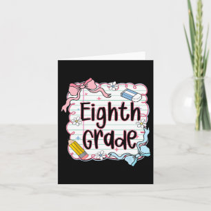 Eighth Grade Back To School For Girls Pink Noteboo Card