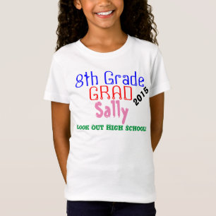 Eighth Grade Graduation Colourful NAME YEAR T-Shirt