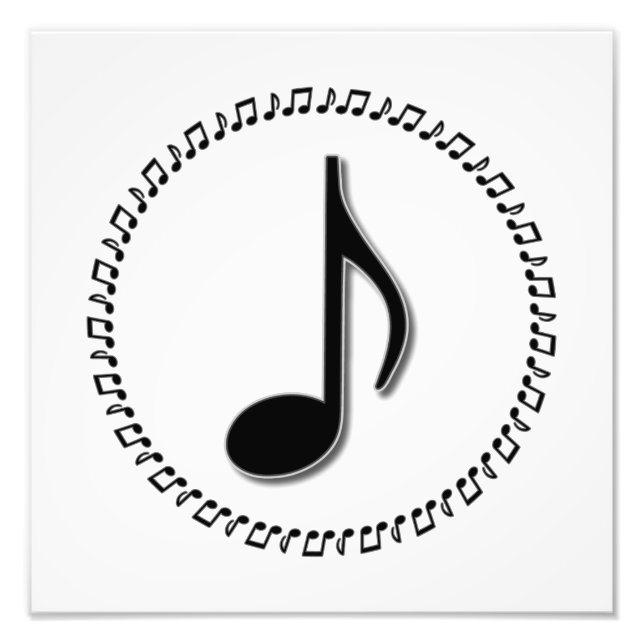 Eighth Note Music Design Photo Print (Front)