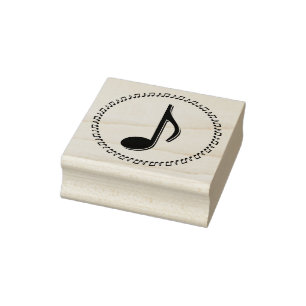 Eighth Note Music Design Rubber Stamp